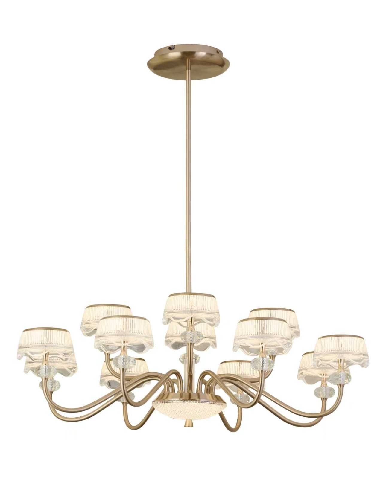 Savoy Wood & Brass Candelabra Chandelier