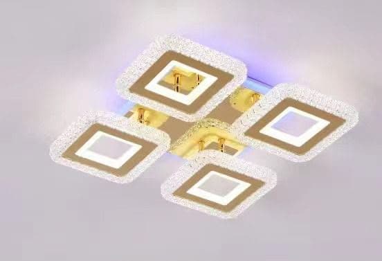 Quattro Square Crystal LED Flush Mount Ceiling Light