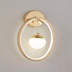 Halo Gold Ring Wall Sconce with Glass Globe