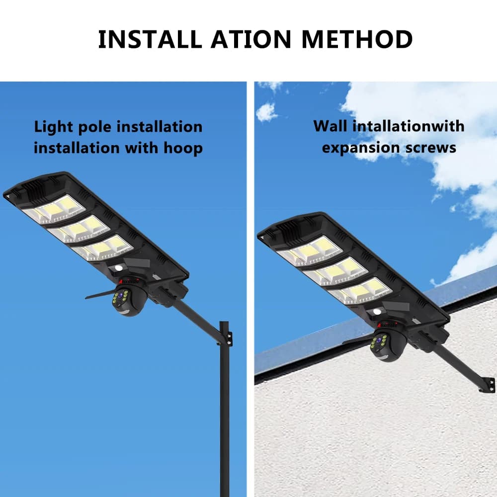 V380 Pro Solar Street Light with PTZ 4G/WiFi Security Camera