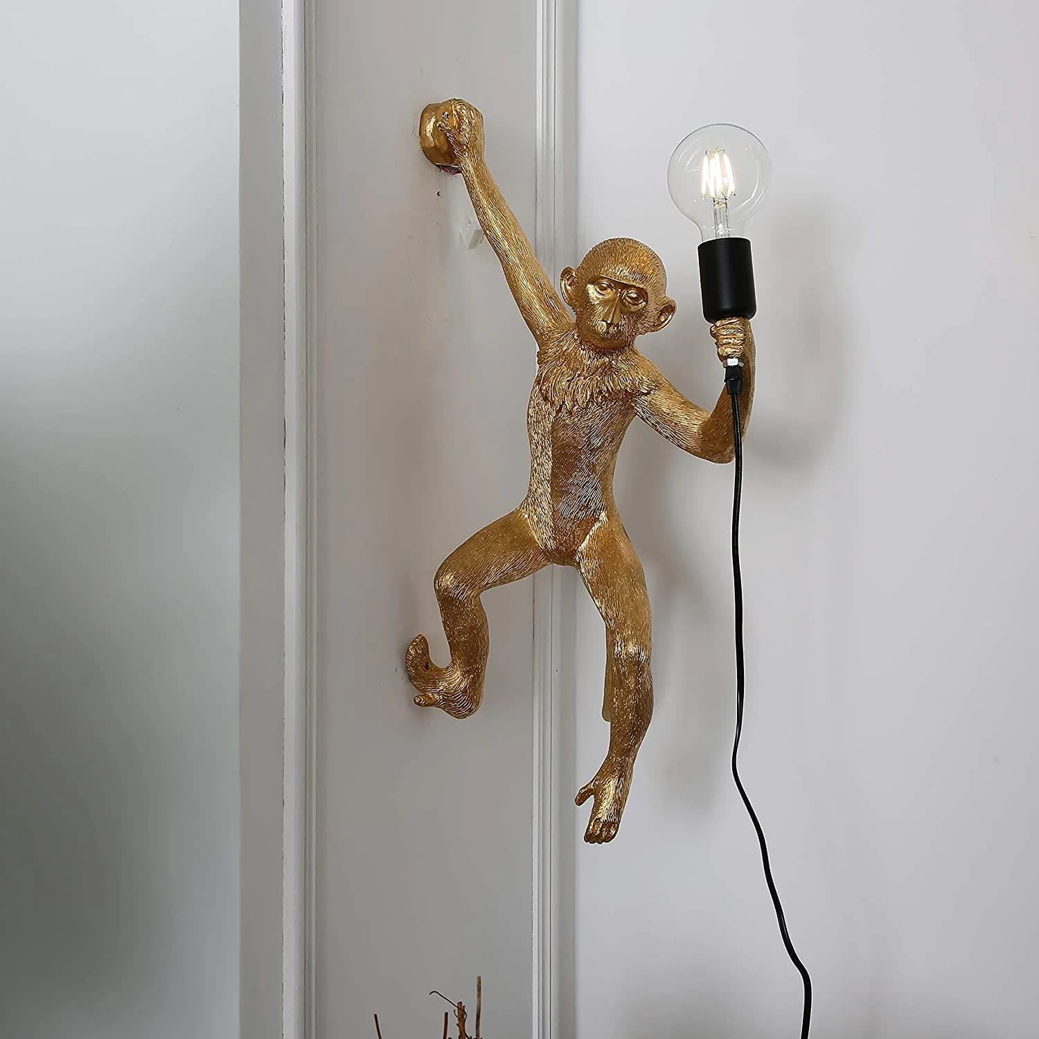 Gold Monkey Wall Lamp