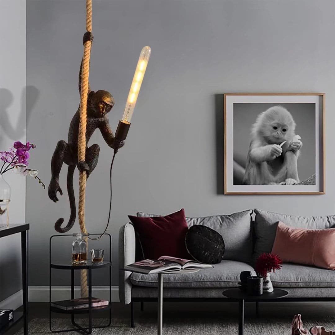 Gold Monkey Rope Pendant Lamp