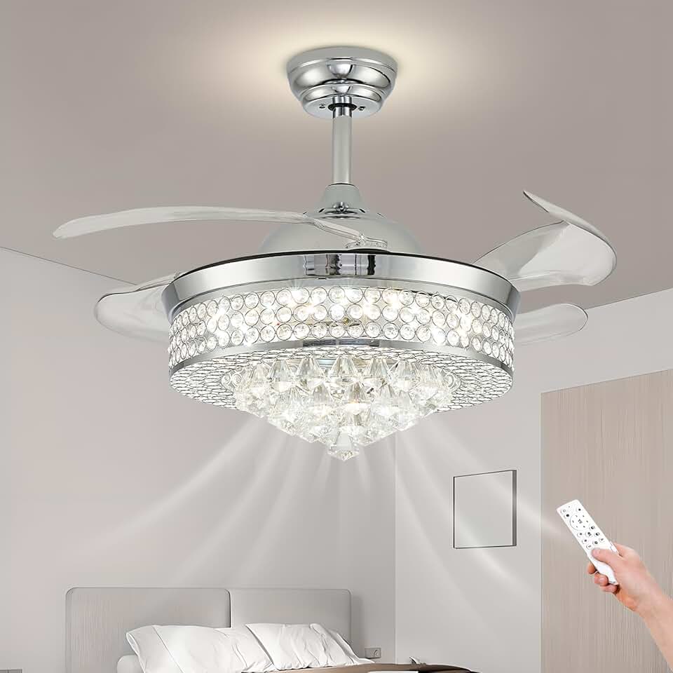 MCF3085 Crystal Fandelier (Ceiling Fan + Chandelier)