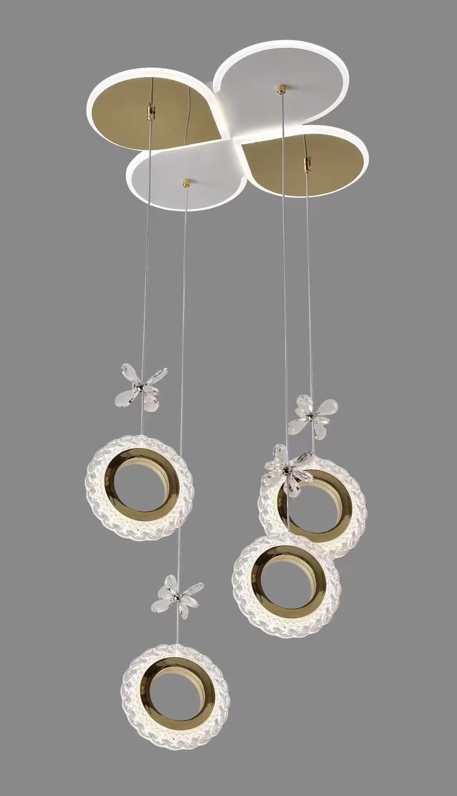 Clover LED Ceiling Light with Crystal Ring Drops