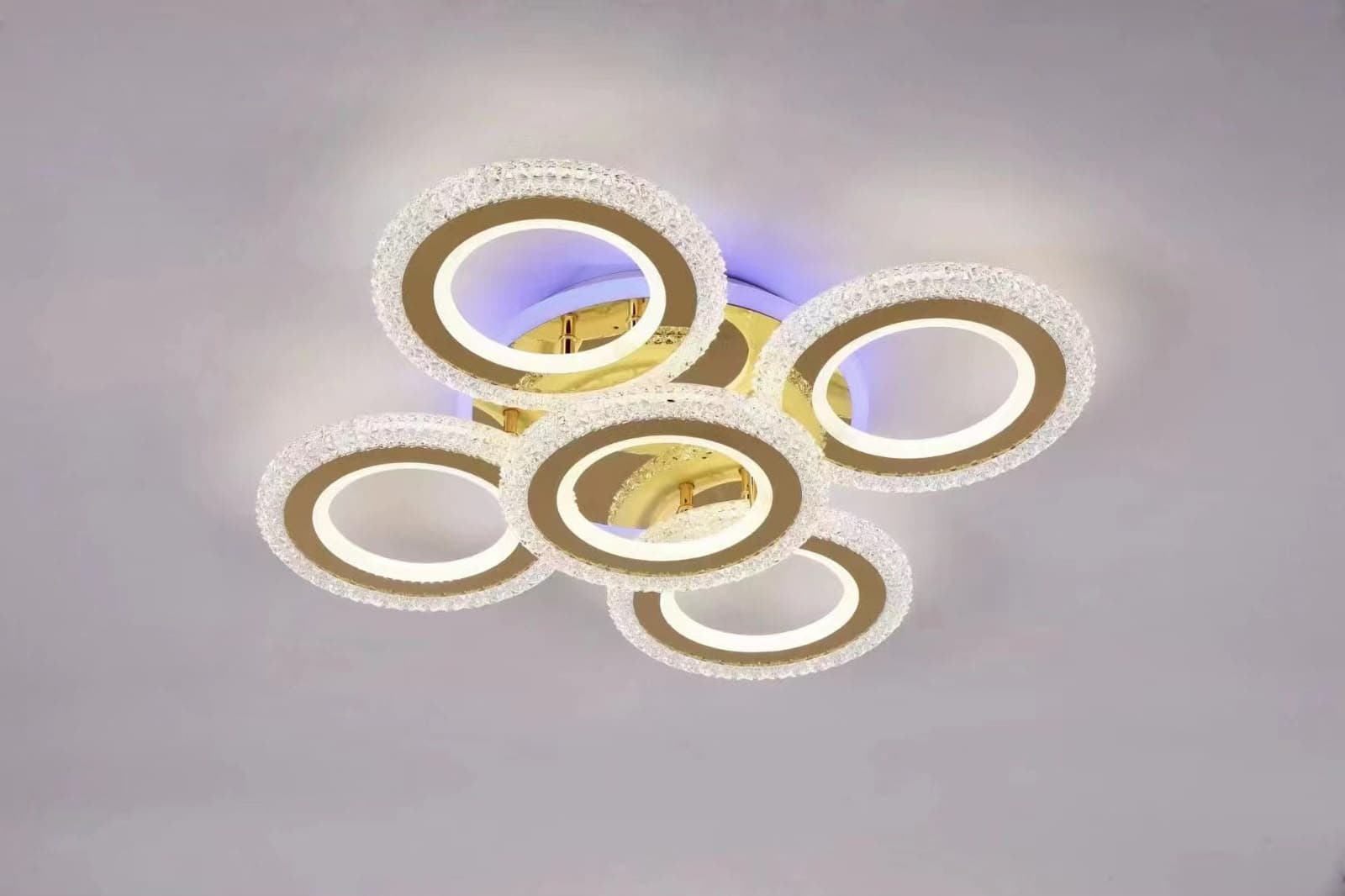 Multi-Ring Crystal LED Flush Mount Ceiling Light
