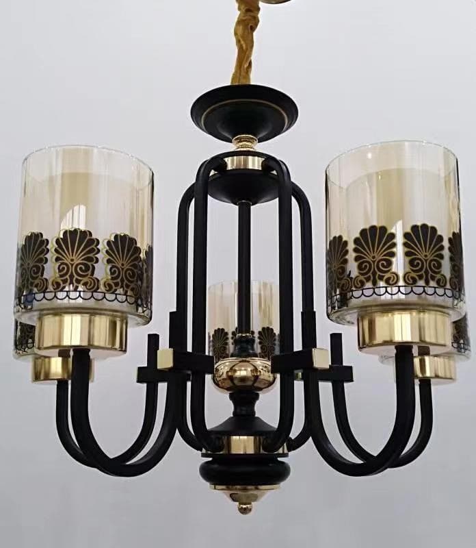 Elista Black & Gold Cylinder Chandelier